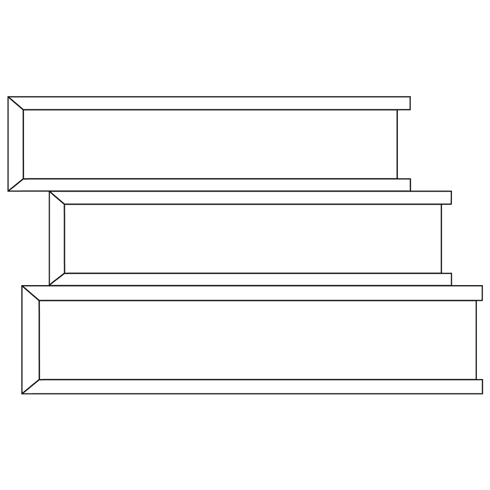 Minimalist icon of a stack of books